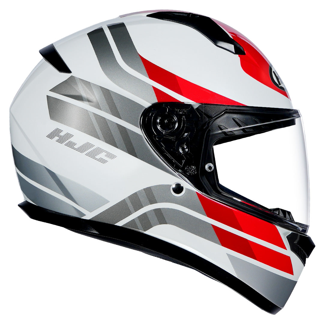 HJC C10 Hiper full face riding helmet white red sporty graphics