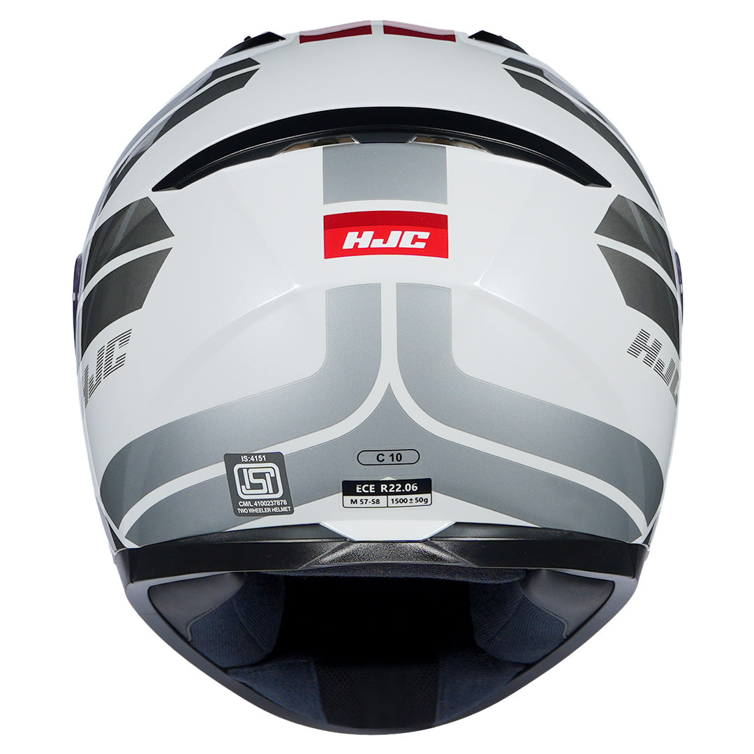 HJC C10 Hiper helmet white and red for street and highway riding