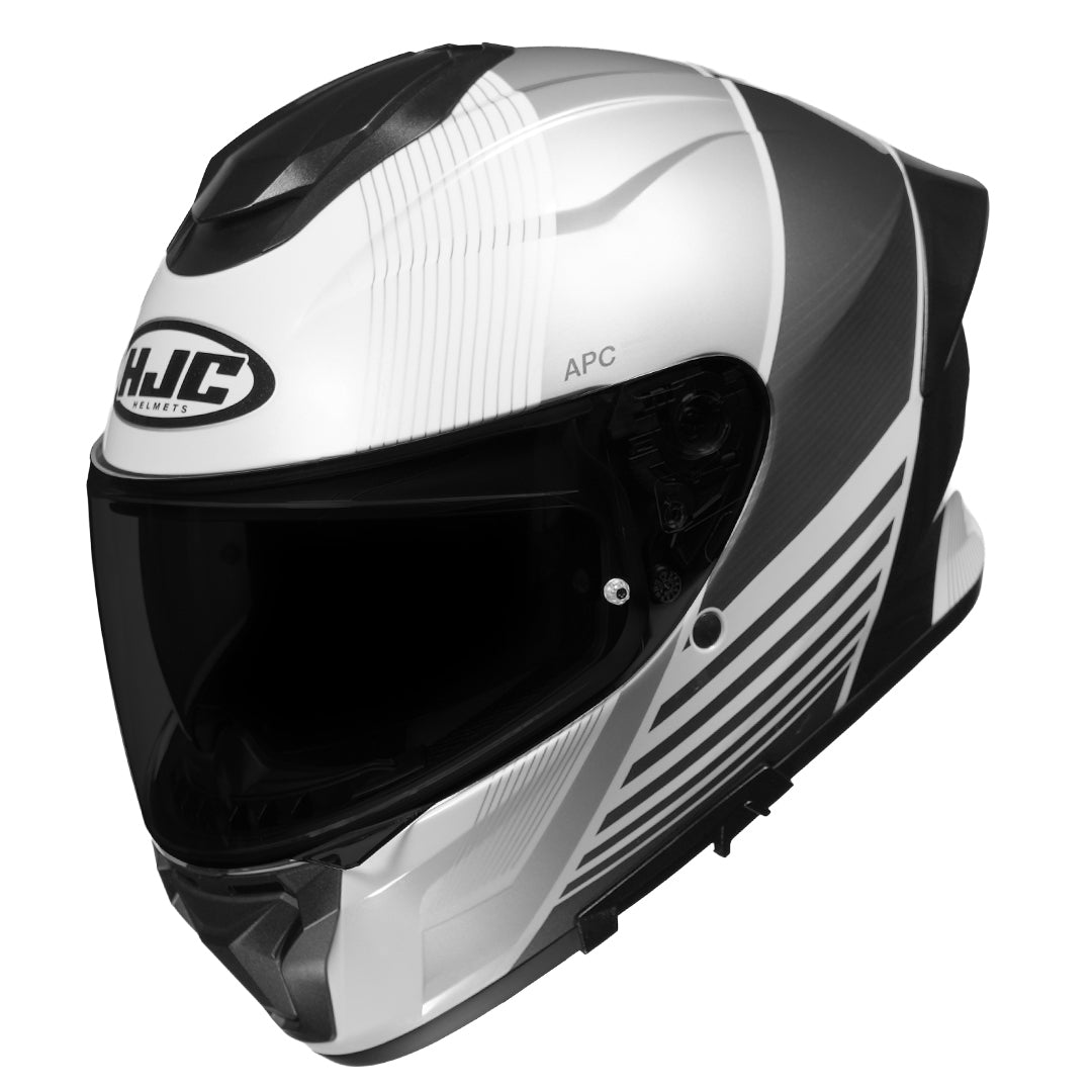 HJC C7X Morix white grey full face motorcycle helmet front view