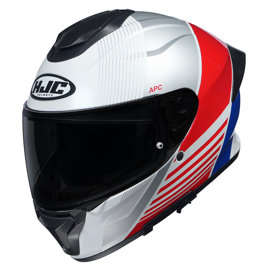 HJC C7X Morix white blue red motorcycle helmet with clear visor