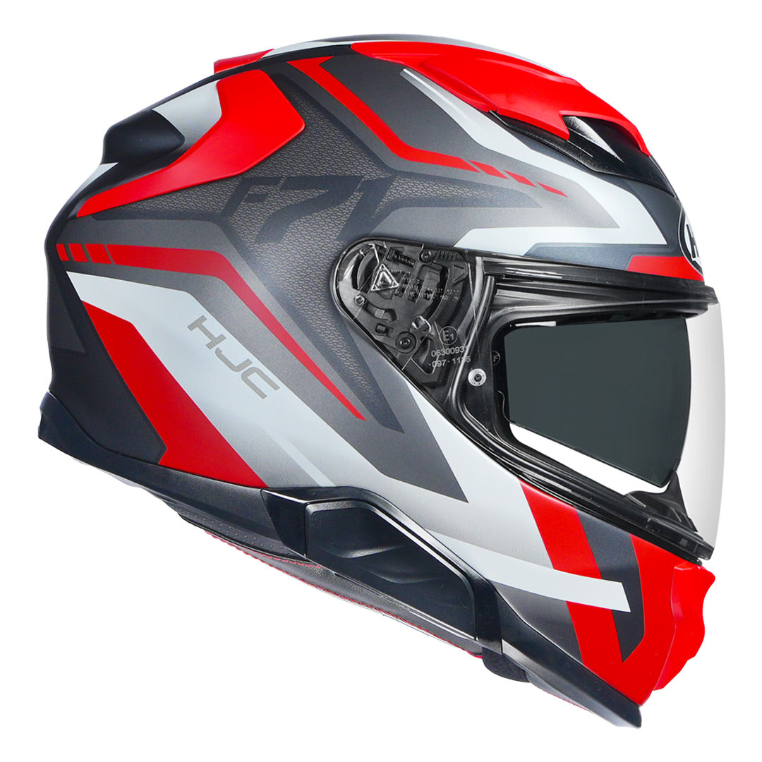 HJC F71 full face riding helmet grey white red for street and touring riders