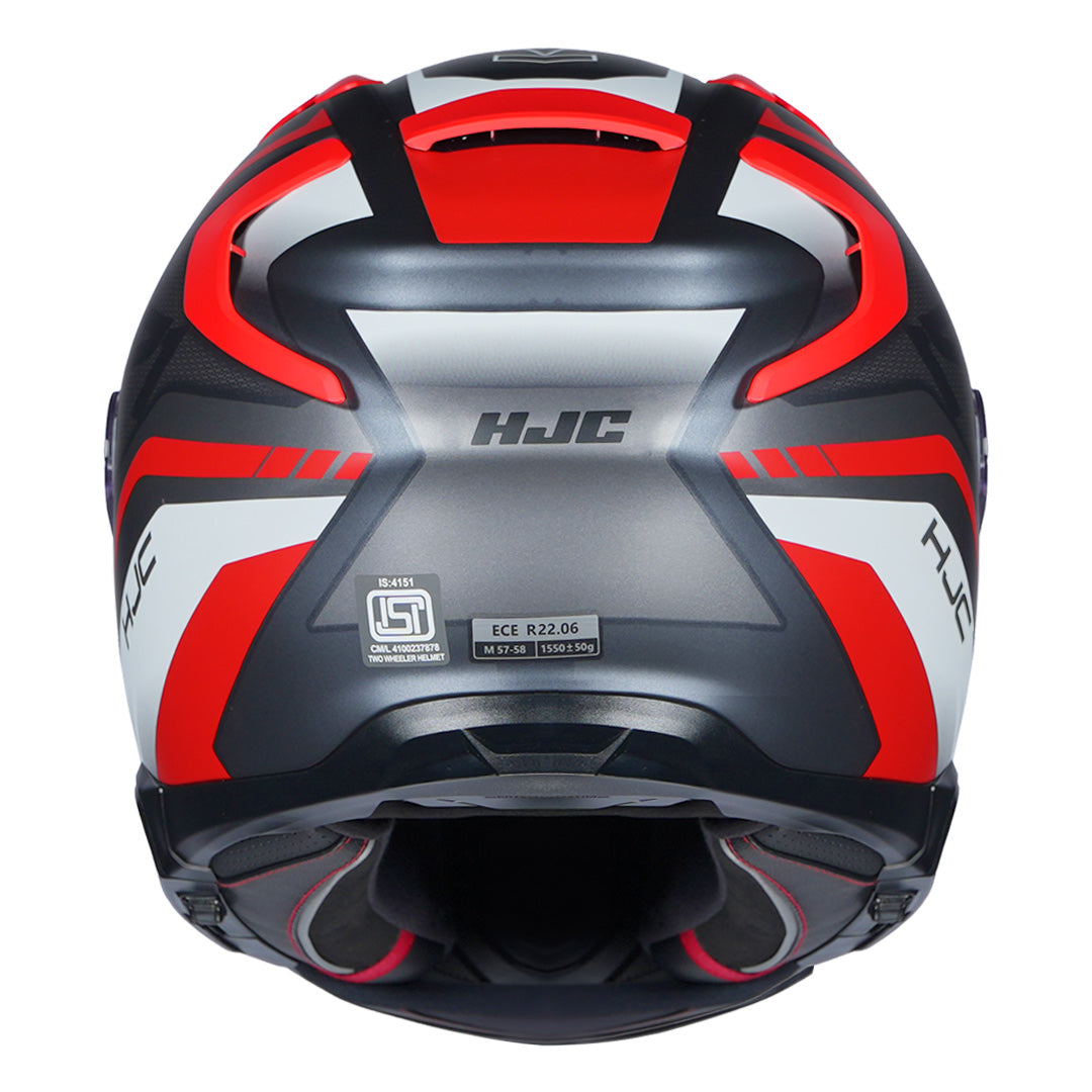 HJC F71 F7X full face helmet grey white red for safe motorcycle riding