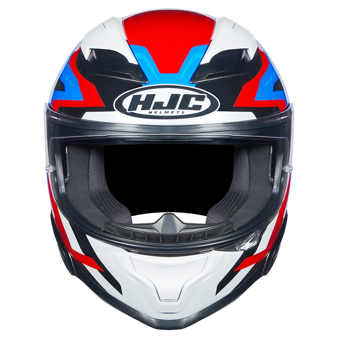 HJC F71 full face riding helmet white blue red for highway and city rides