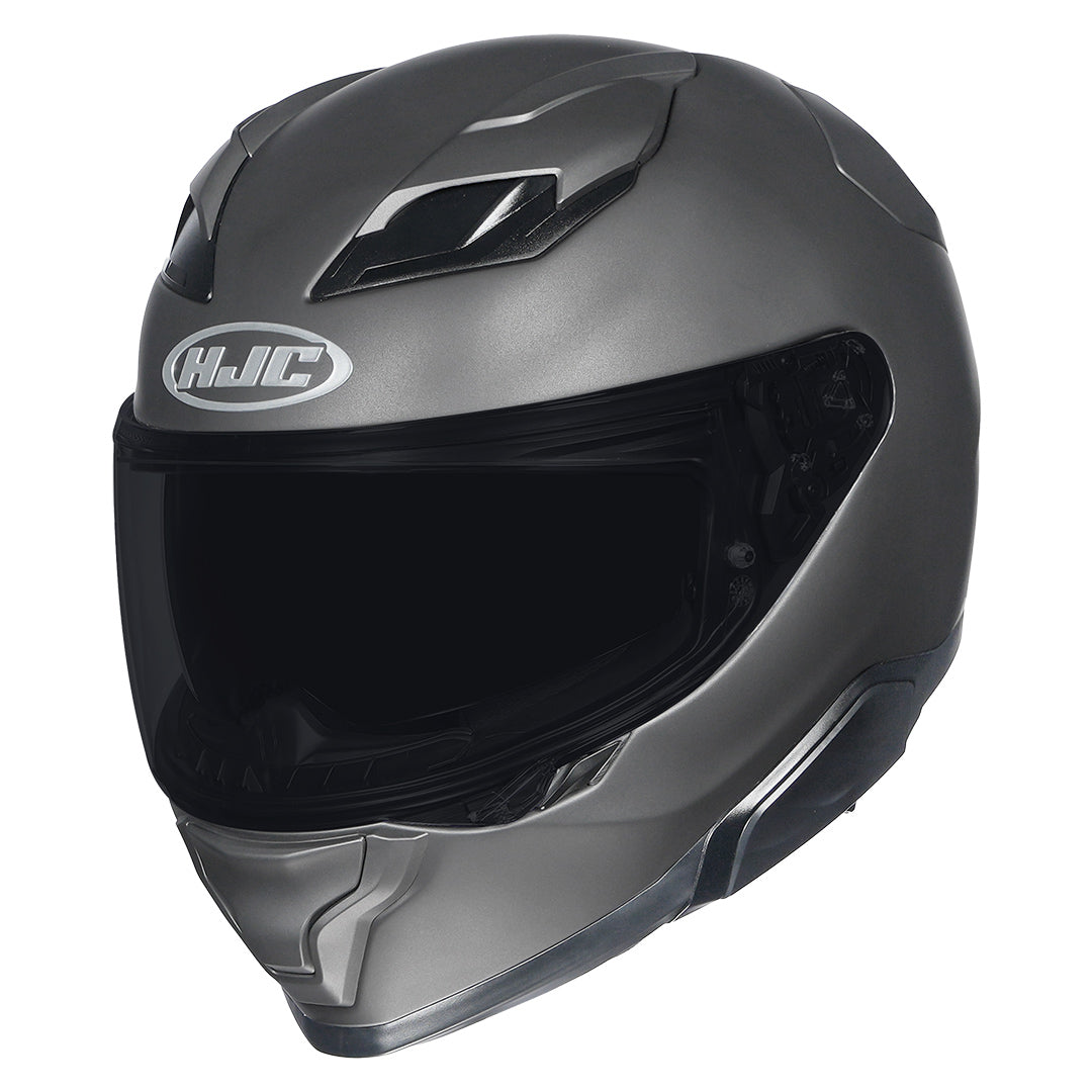 HJC F71 F7X full face riding helmet with aerodynamic design – semi flat titanium