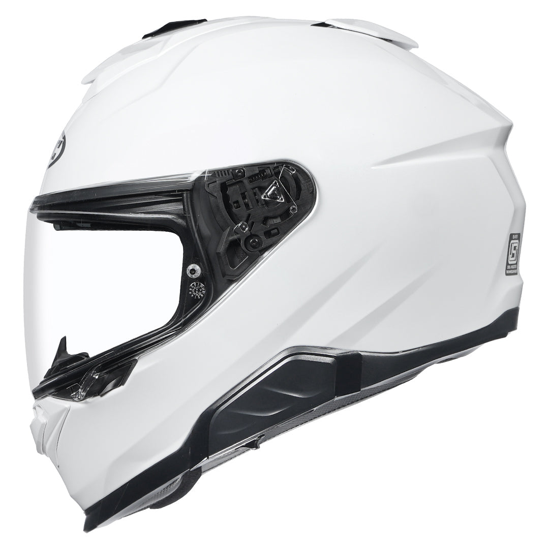 HJC I71 Pearl White full face motorcycle helmet front view