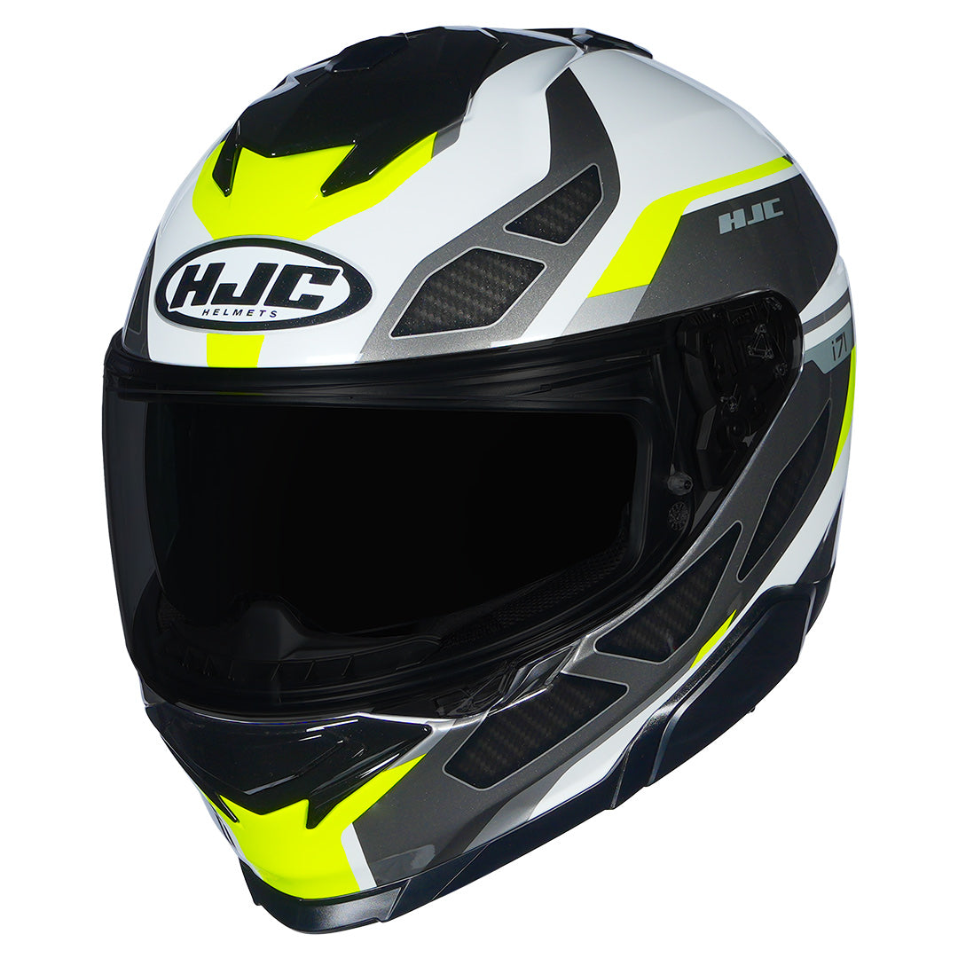Zest HJCI71 motorcycle helmet black white neon green accents