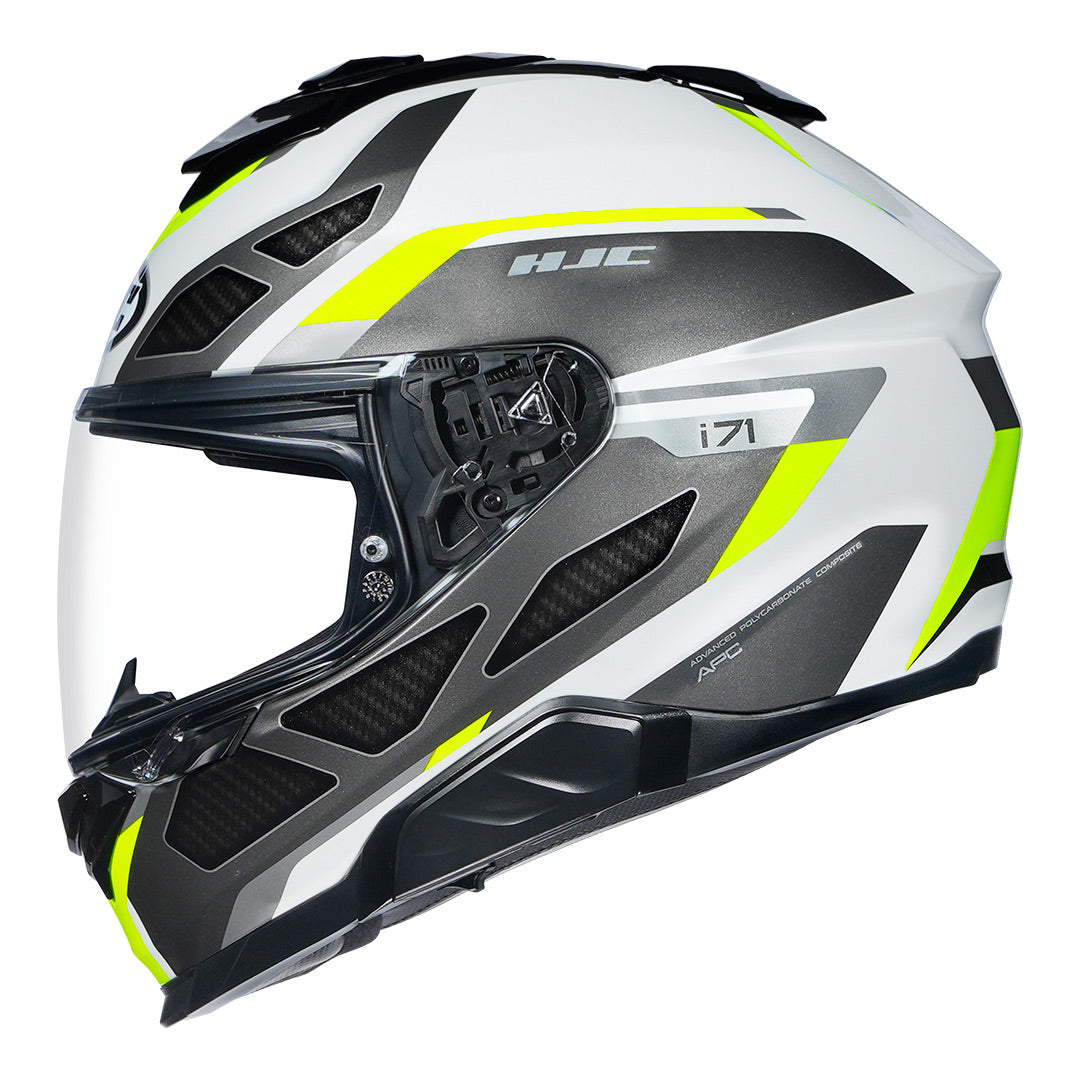 HJCI71 Zest helmet black white fluorescent green color design