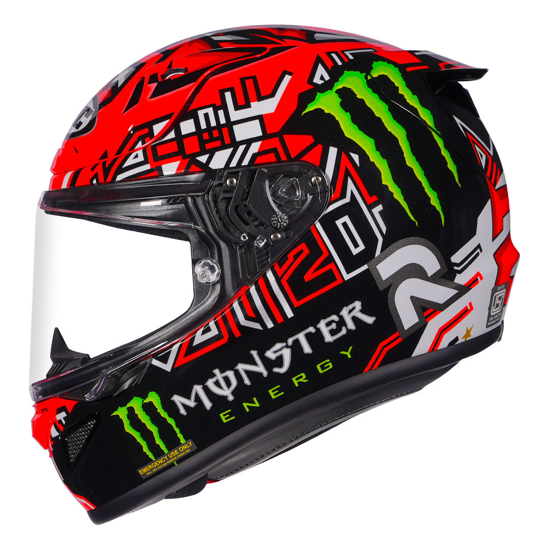 HJC RPHA 12 Quartararo Replica II 2025 motorcycle helmet in orange red