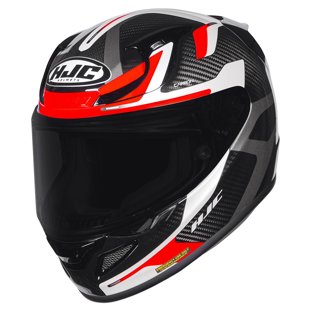 Red HJC RPHA 12 Carbon Xentra full face motorcycle helmet