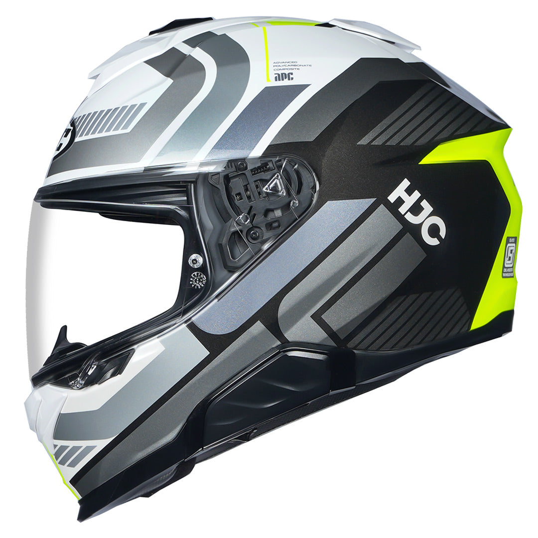 HJC I71 Viz grey fluorescent green motorcycle helmet