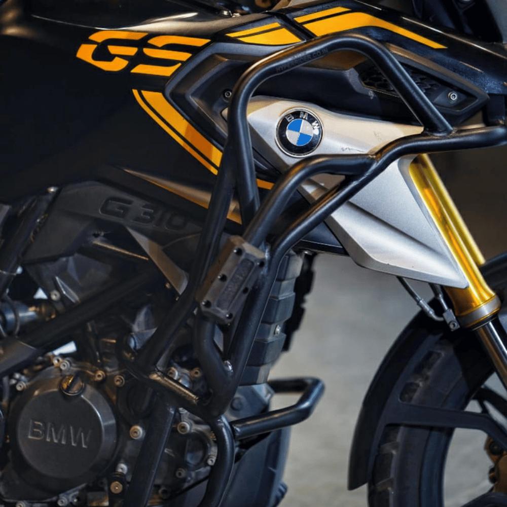 BMW G 310 GS safety crash guard black front view