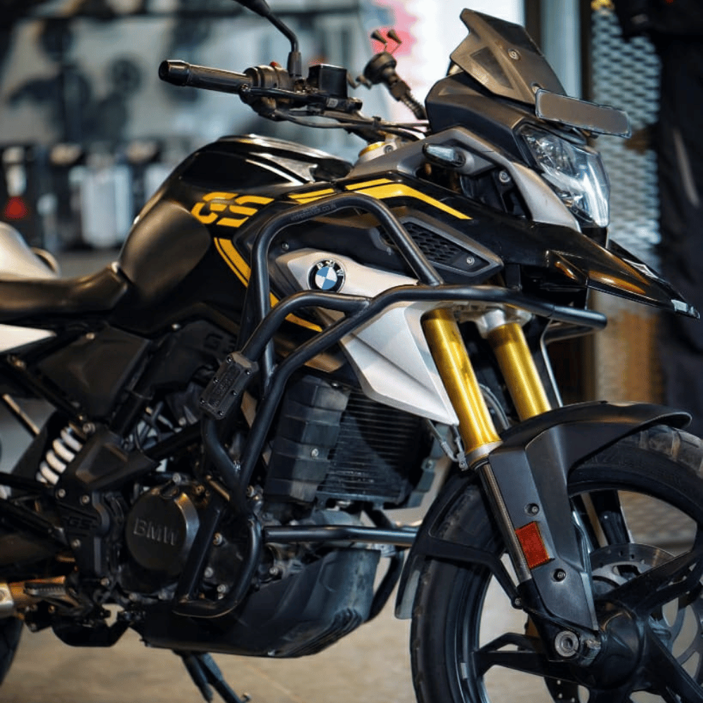 Heavy-duty black crash guard for BMW G 310 GS