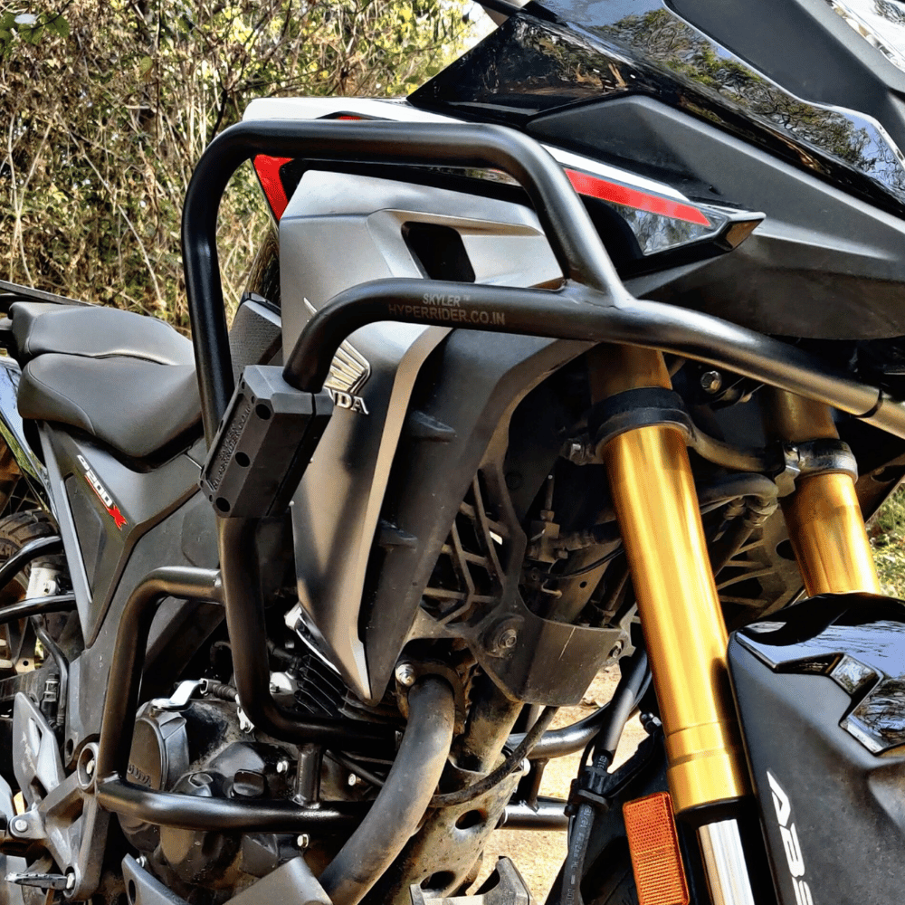 Heavy-duty crash guard with slider for Honda CB 200X NX 200
