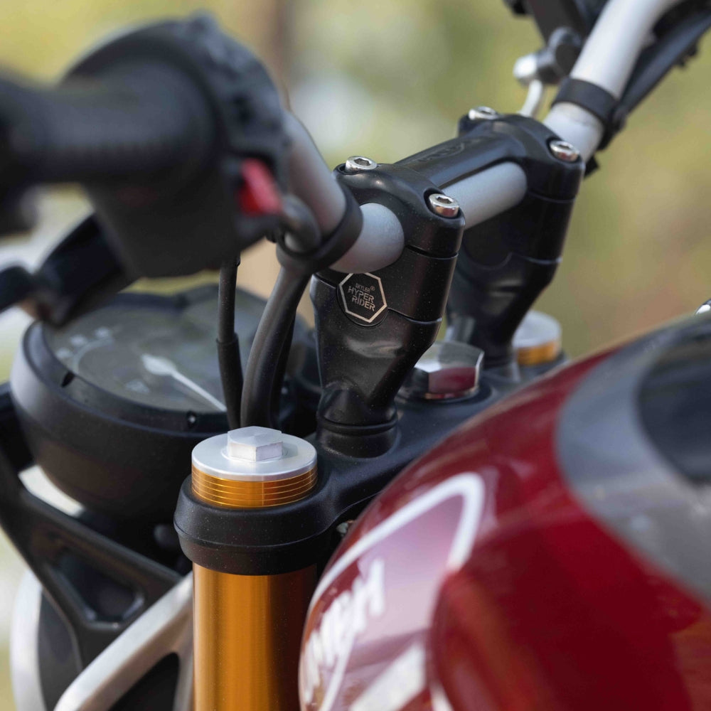 Hyperrider handlebar risers for Triumph Speed T4 motorcycle