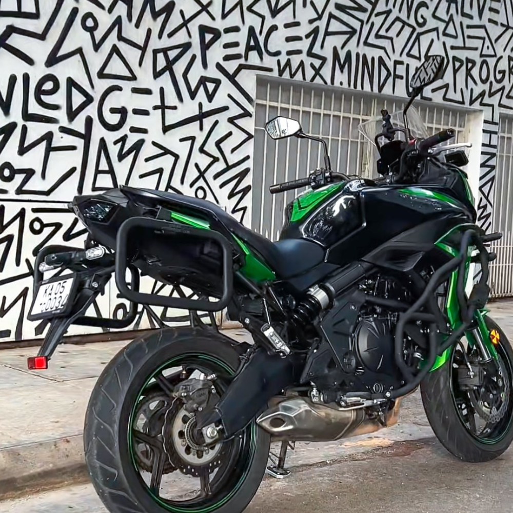 Premium saddle stay installed on Kawasaki Versys 650