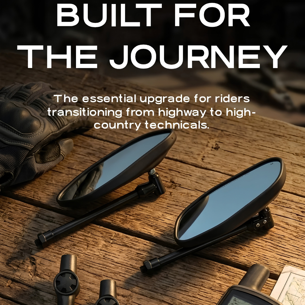 Kolga Bros ADV Mirrors with 6-axis folding knob for motorcycles