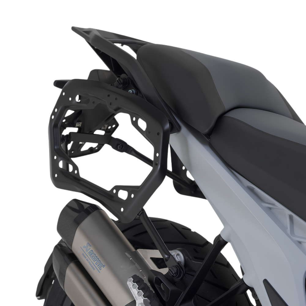 SW-Motech PRO side carrier for TRAX ADV panniers mounted on BMW R 1300 GS