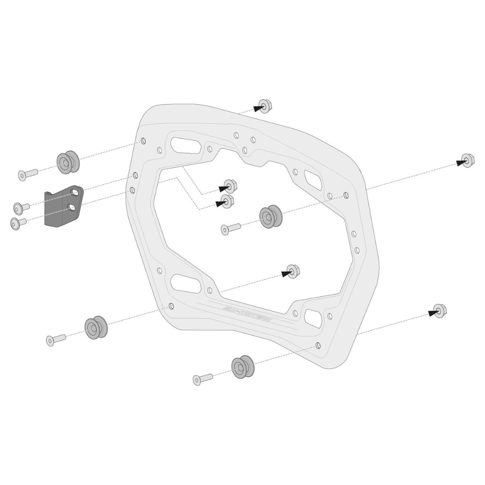 SW-Motech TRAX ADV pannier system with anti-theft lock set and mounting hardware
