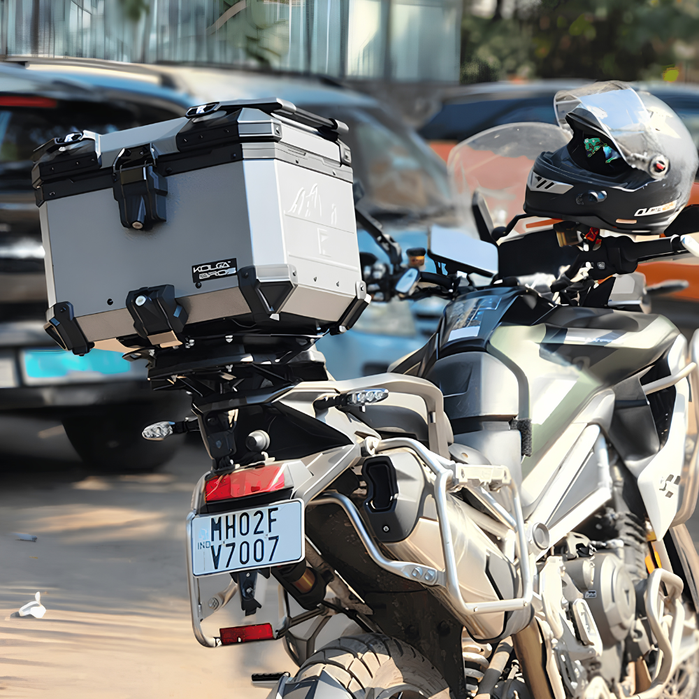Kolga Bros Black Beast 45L motorcycle top box with Terra Lock at 6KIOM (6K)