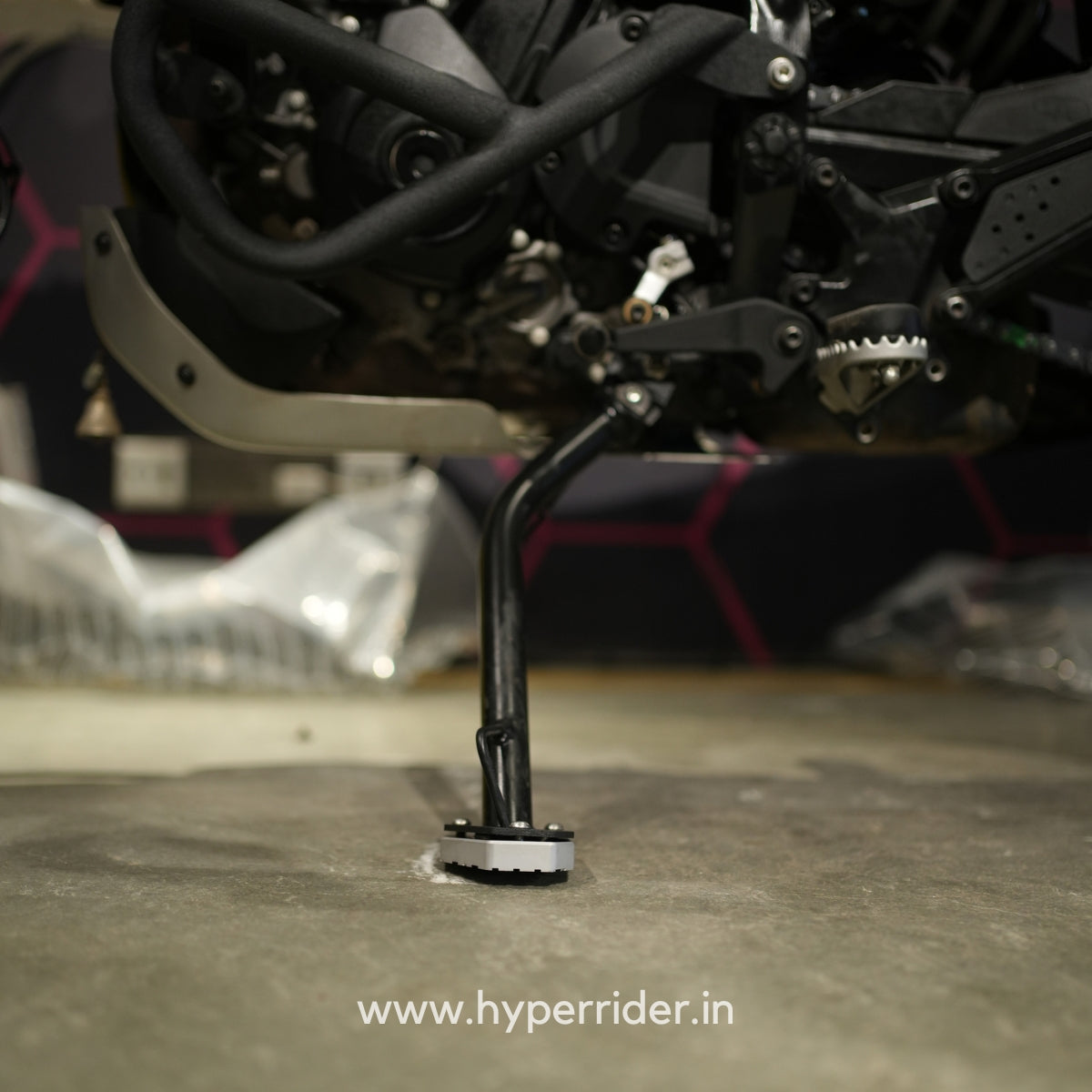 Side Stand Enlarger installed on KTM Adventure 250/390S