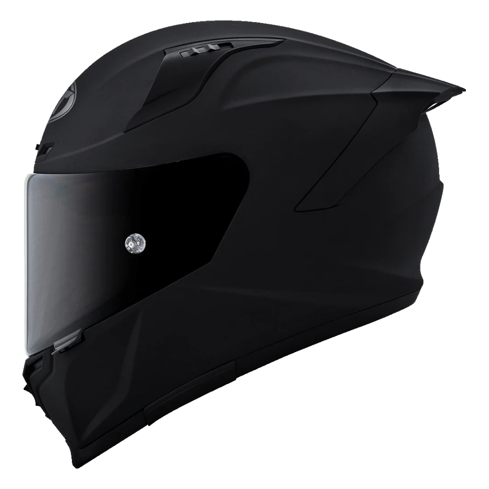 KYT Striker SV Plain Full Face Motorcycle Helmet Side Profile in Matt Black | 6KIOM