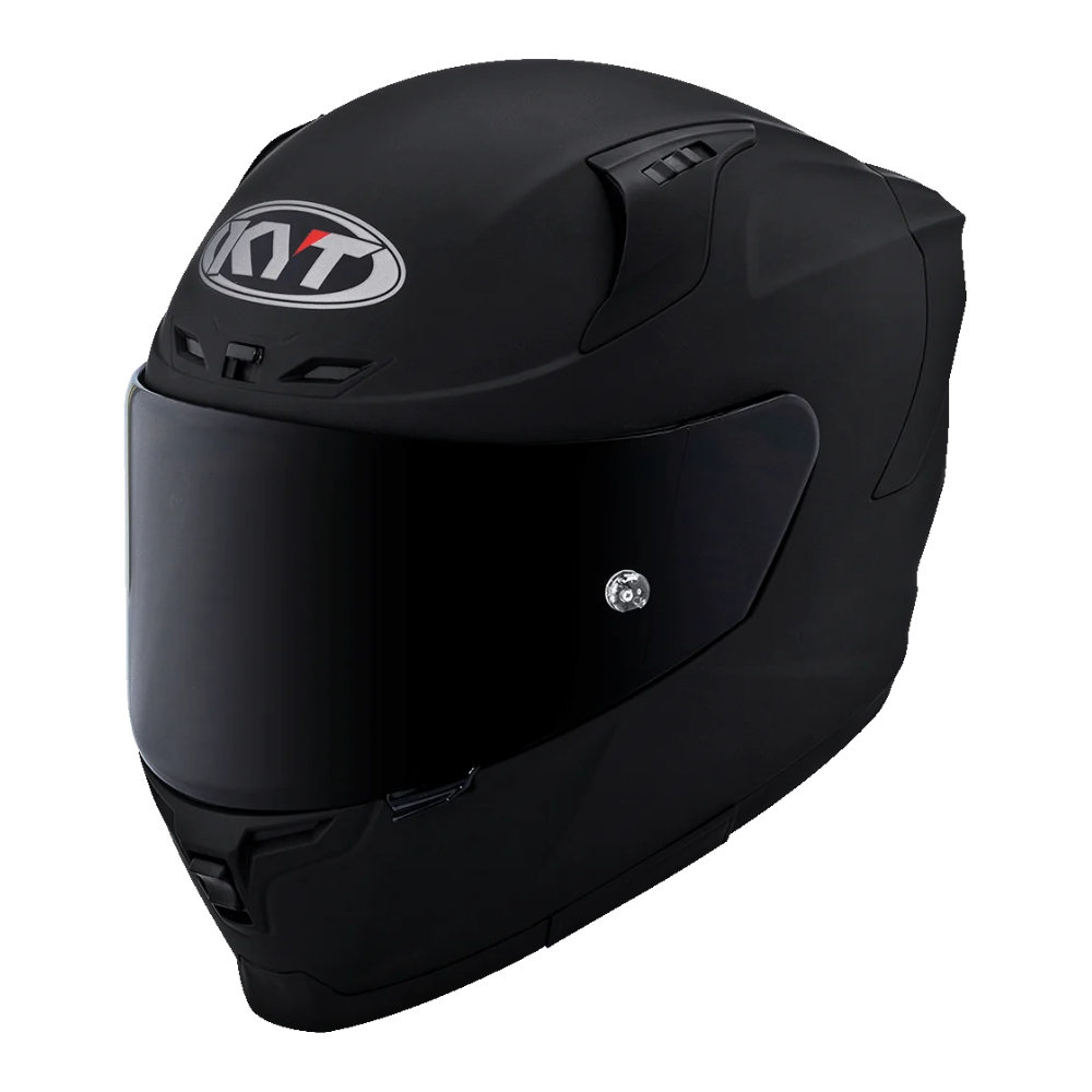 KYT Striker SV Plain Full Face Riding Helmet Opposite Side Profile with Rear Spoiler in Matt Black | 6KIOM