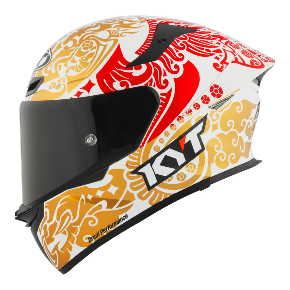 KYT TT Revo Enea Indonesia 2023 White Pearl helmet side view