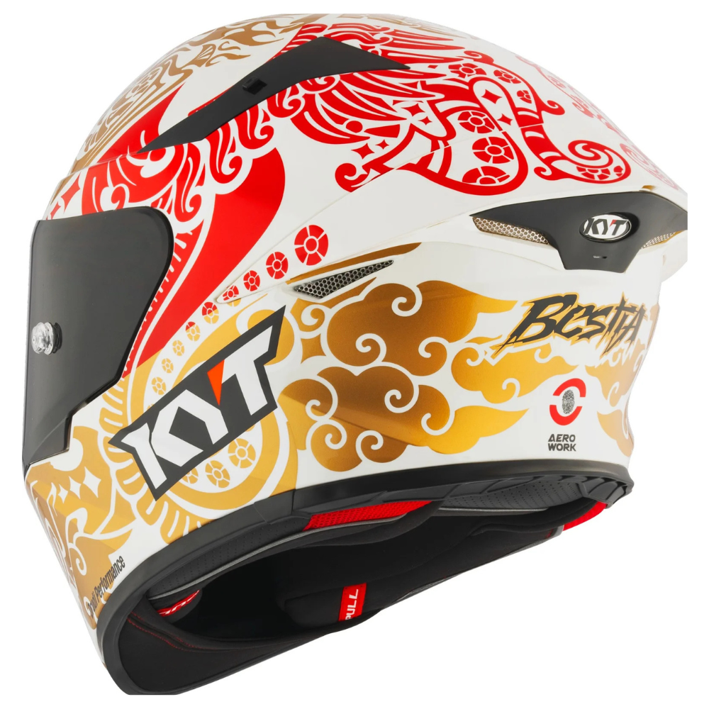 KYT TT Revo Enea Indonesia 2023 White Pearl helmet rear profile