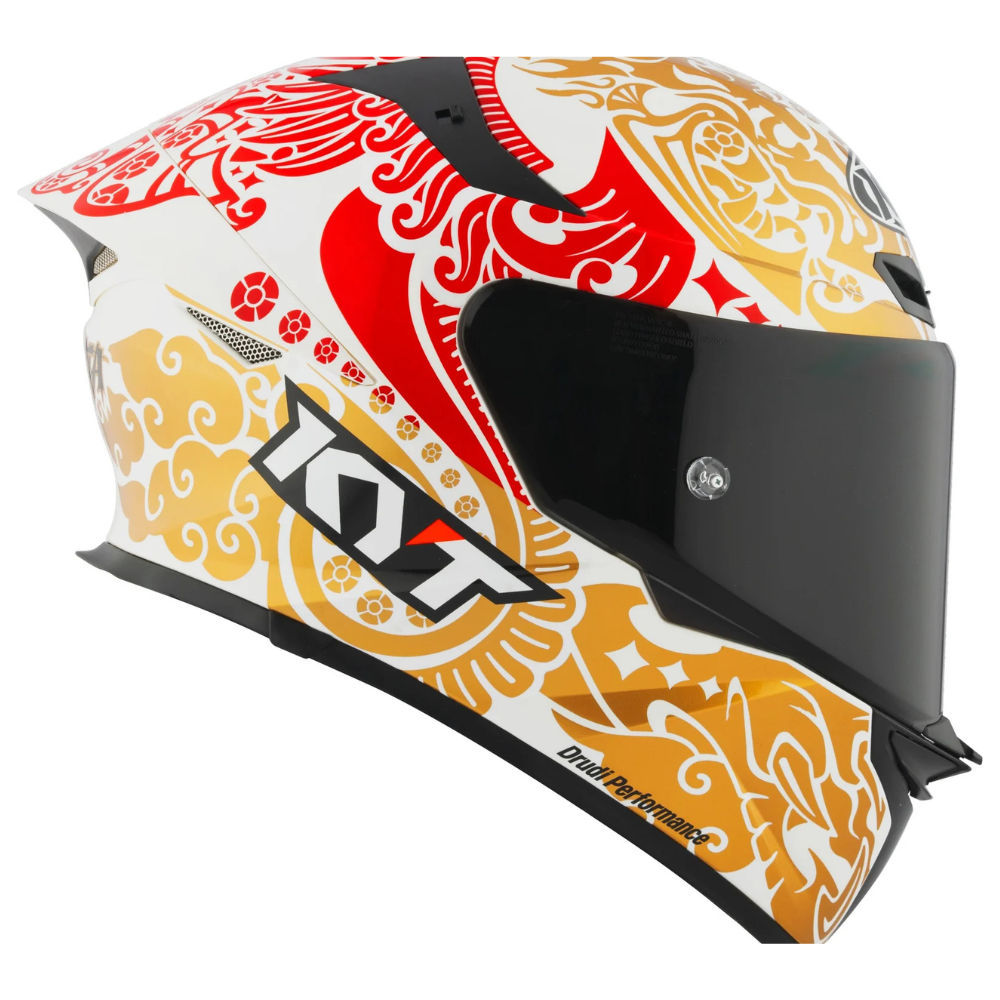 KYT TT Revo Enea Indonesia 2023 White Pearl helmet visor view