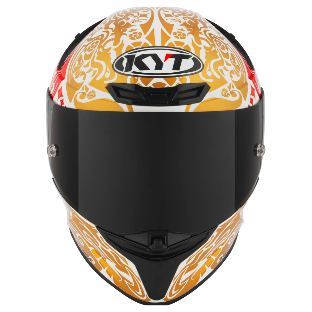 KYT TT Revo Enea Indonesia 2023 White Pearl helmet front view