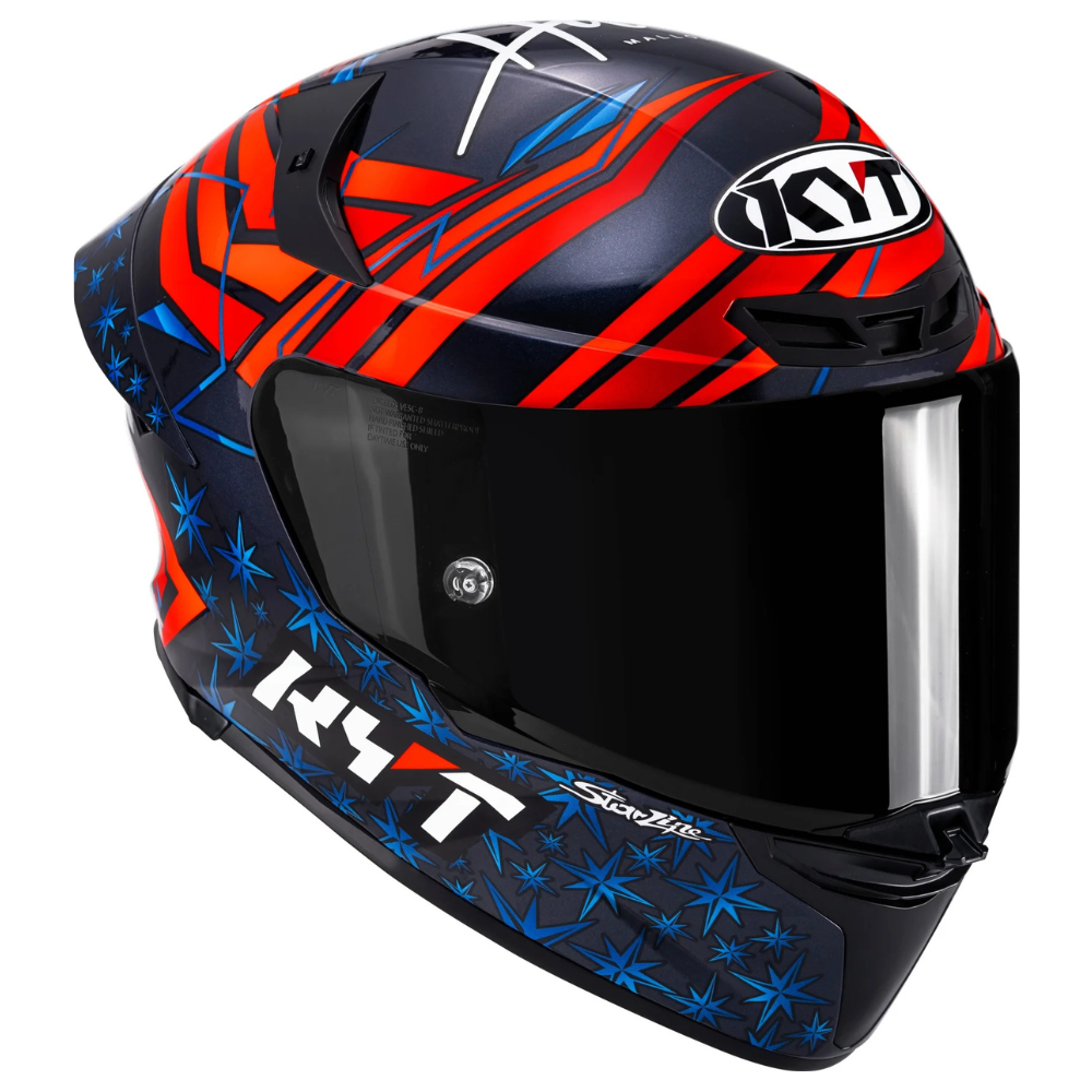 KYT TT Revo Fernandez 2022 Replica helmet visor and aerodynamic design