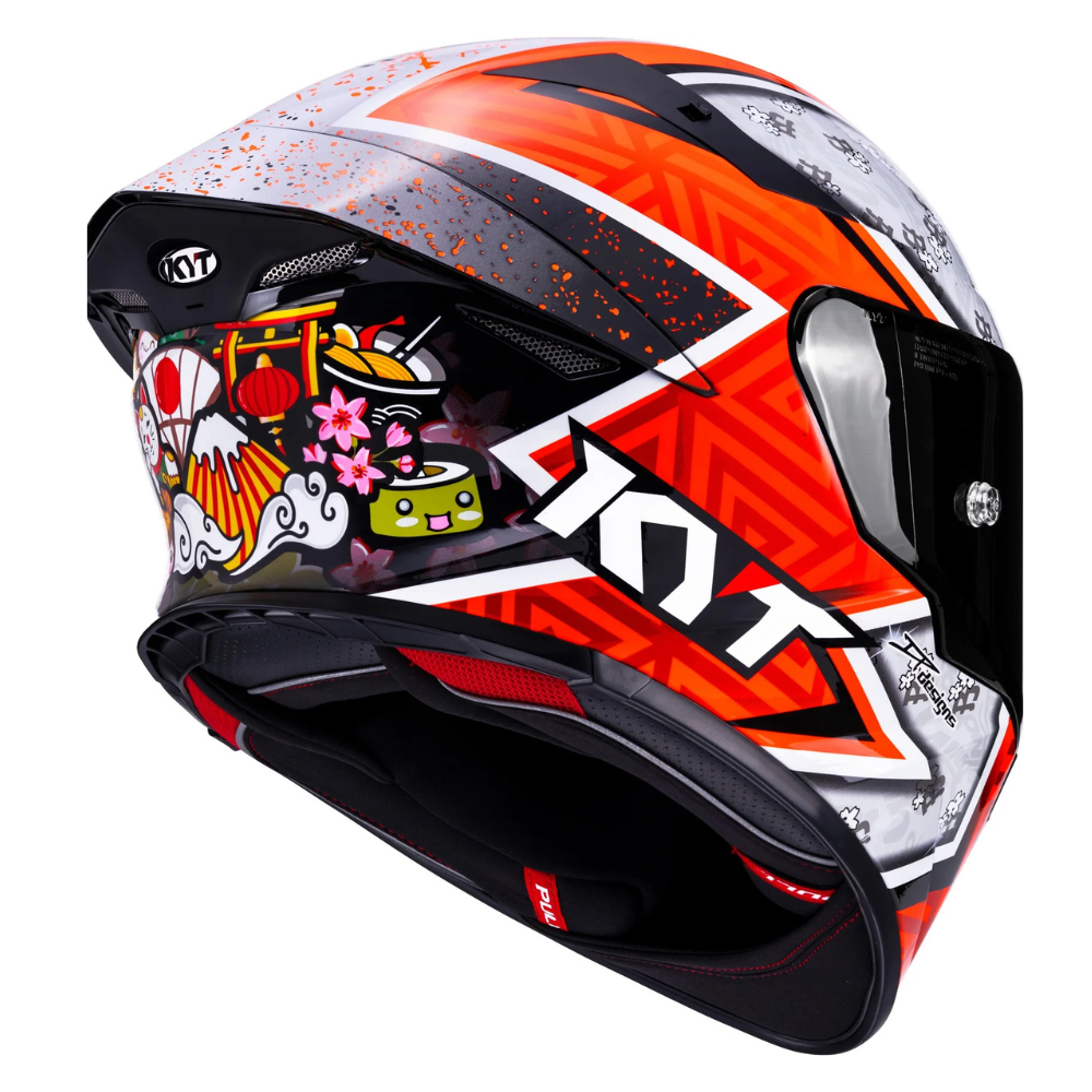 KYT TT Revo Gino Rea Replica Gloss helmet ventilation system