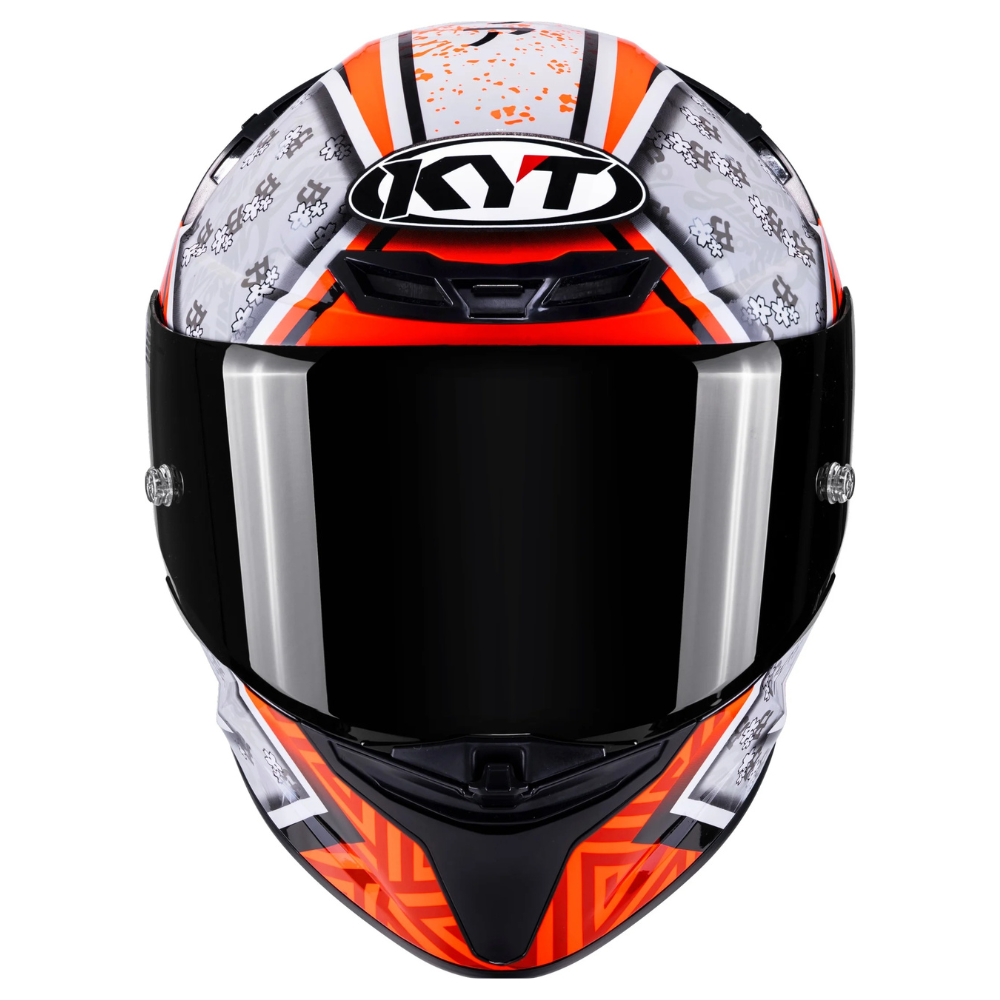KYT TT Revo Gino Rea Replica Gloss motorcycle helmet front view