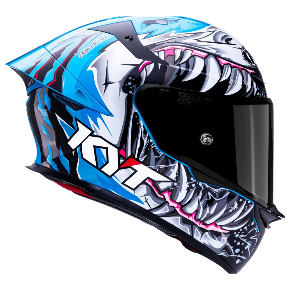 KYT TT Revo Megalodon helmet rear spoiler and air extractors