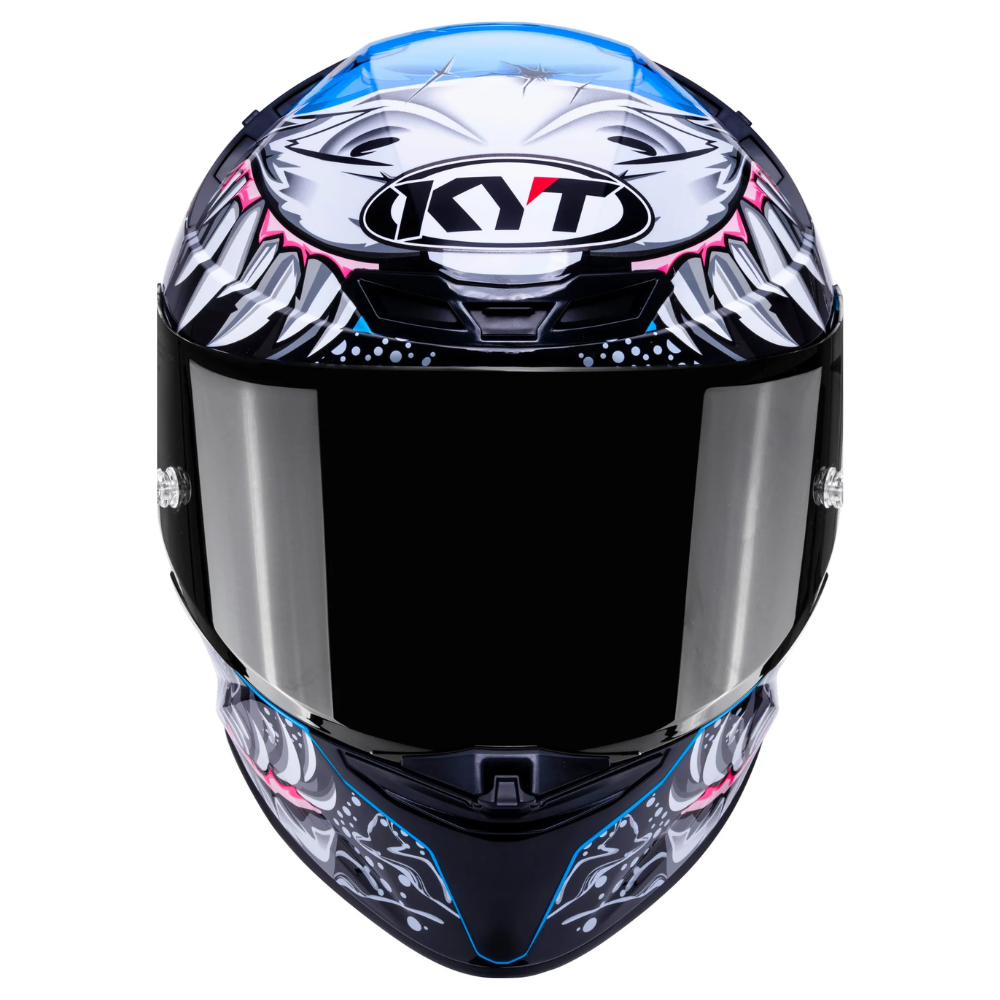 KYT TT Revo Megalodon motorcycle helmet front view