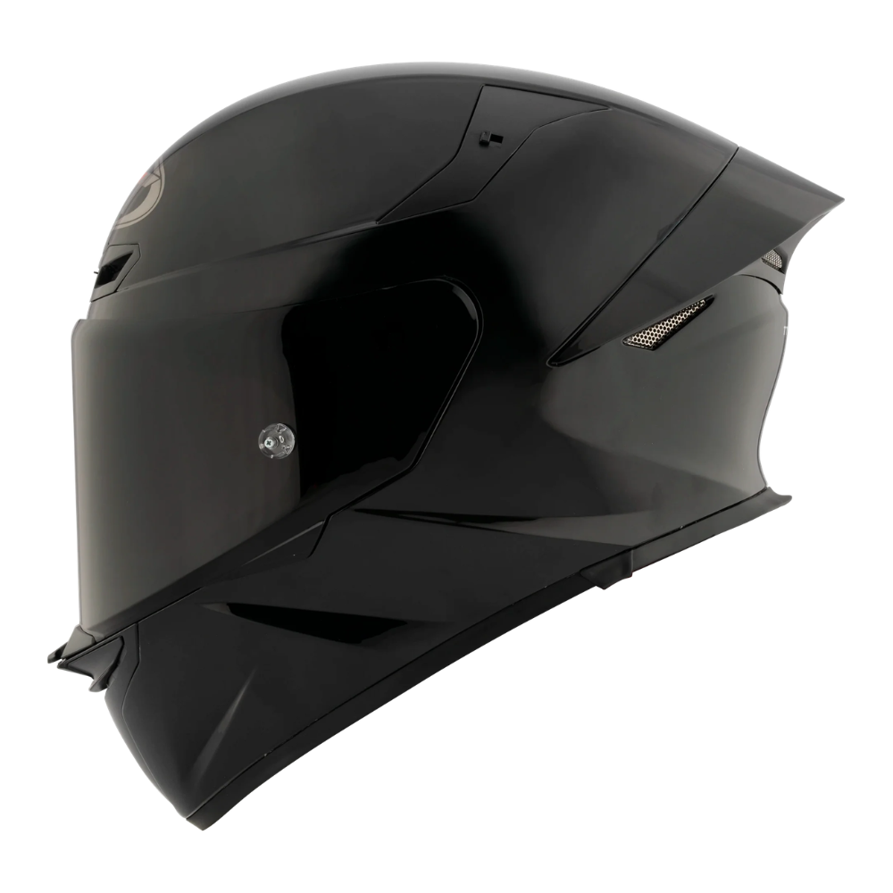KYT TT Revo Plain Black full face motorcycle helmet side view