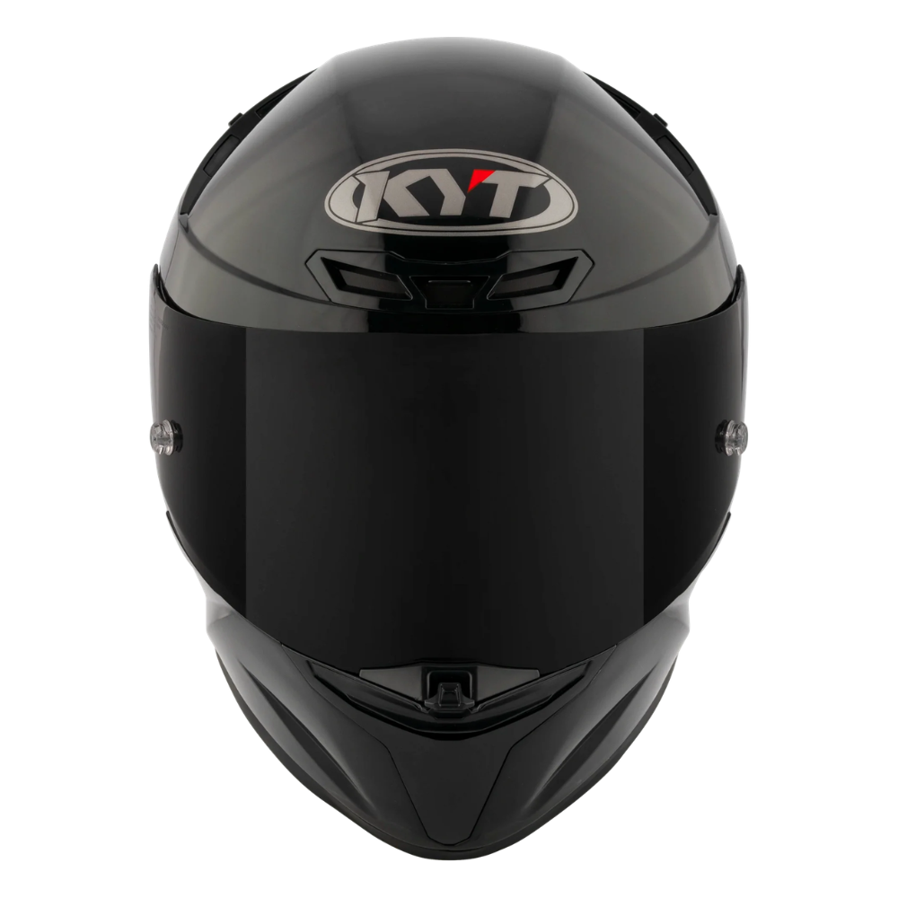 KYT TT Revo Plain Black sport touring helmet front view