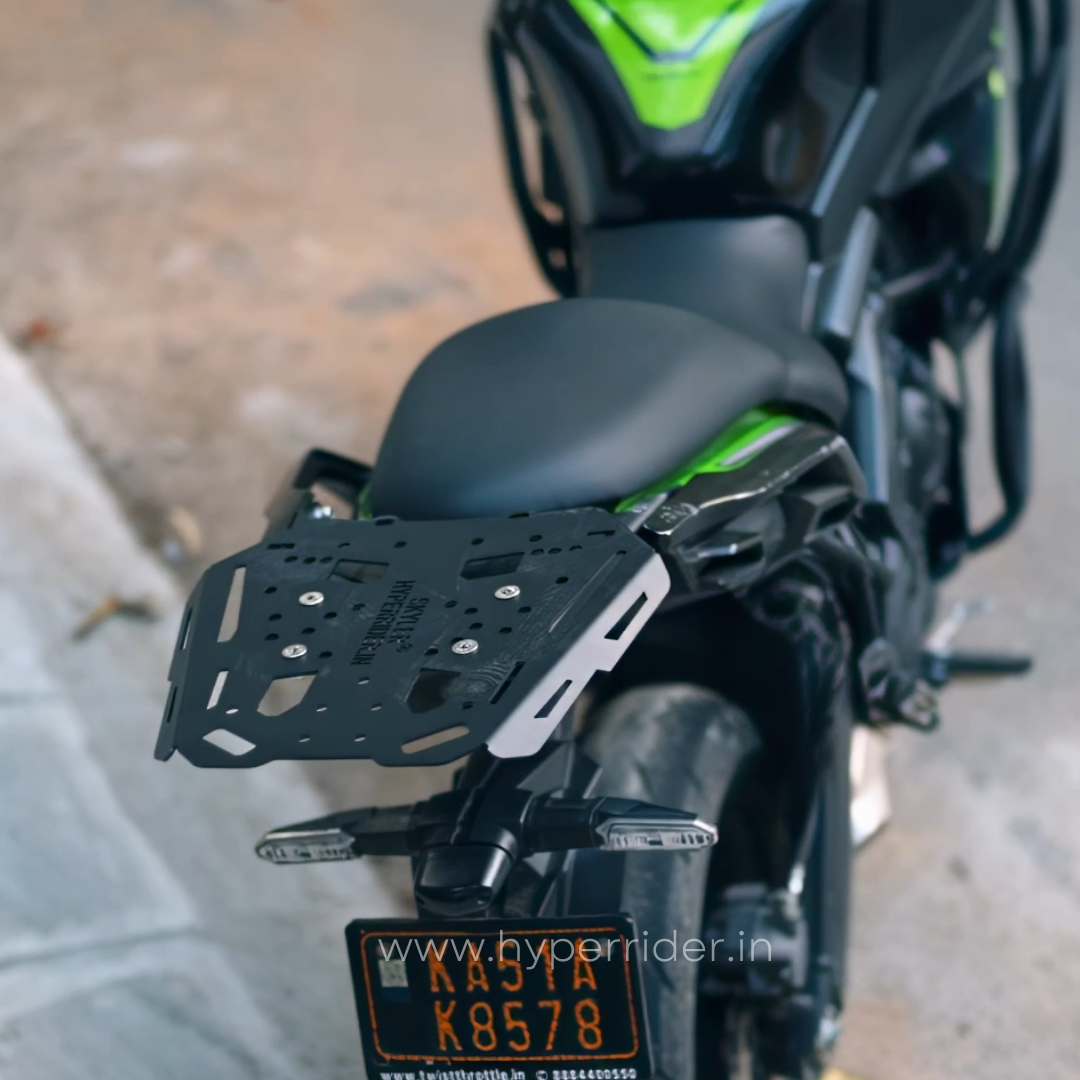 Hyperrider heavy-duty top rack plate Versys 650 rear view