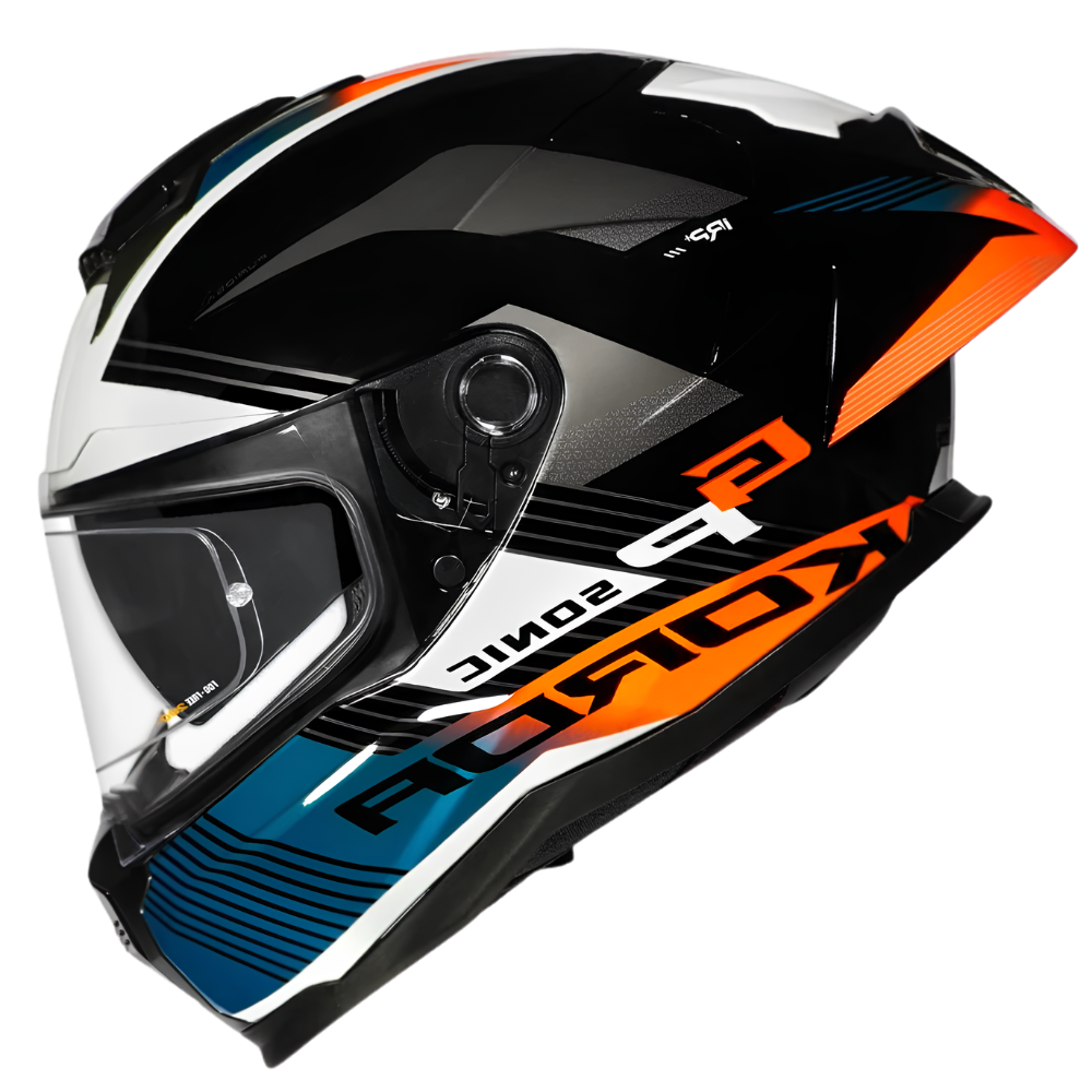 Korda Sonic Furiosa Gloss Orange full face motorcycle helmet side view