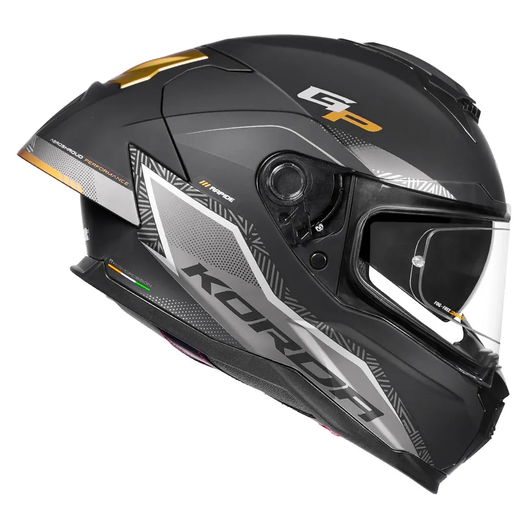 Korda Sonic GP Rapide Helmet Gold Side View 