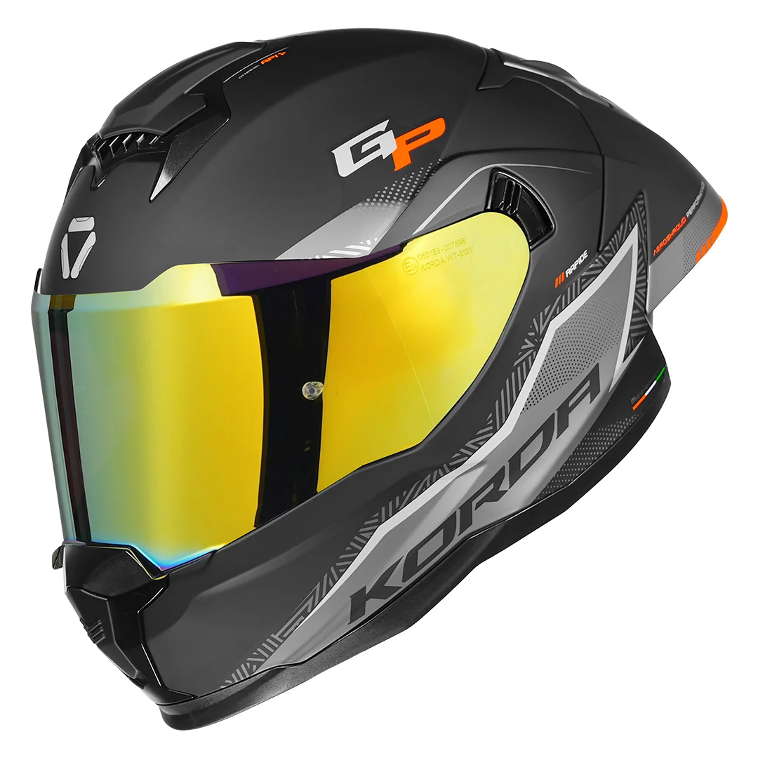 Korda Sonic GP Rapide Helmet Orange   - Gold Visor