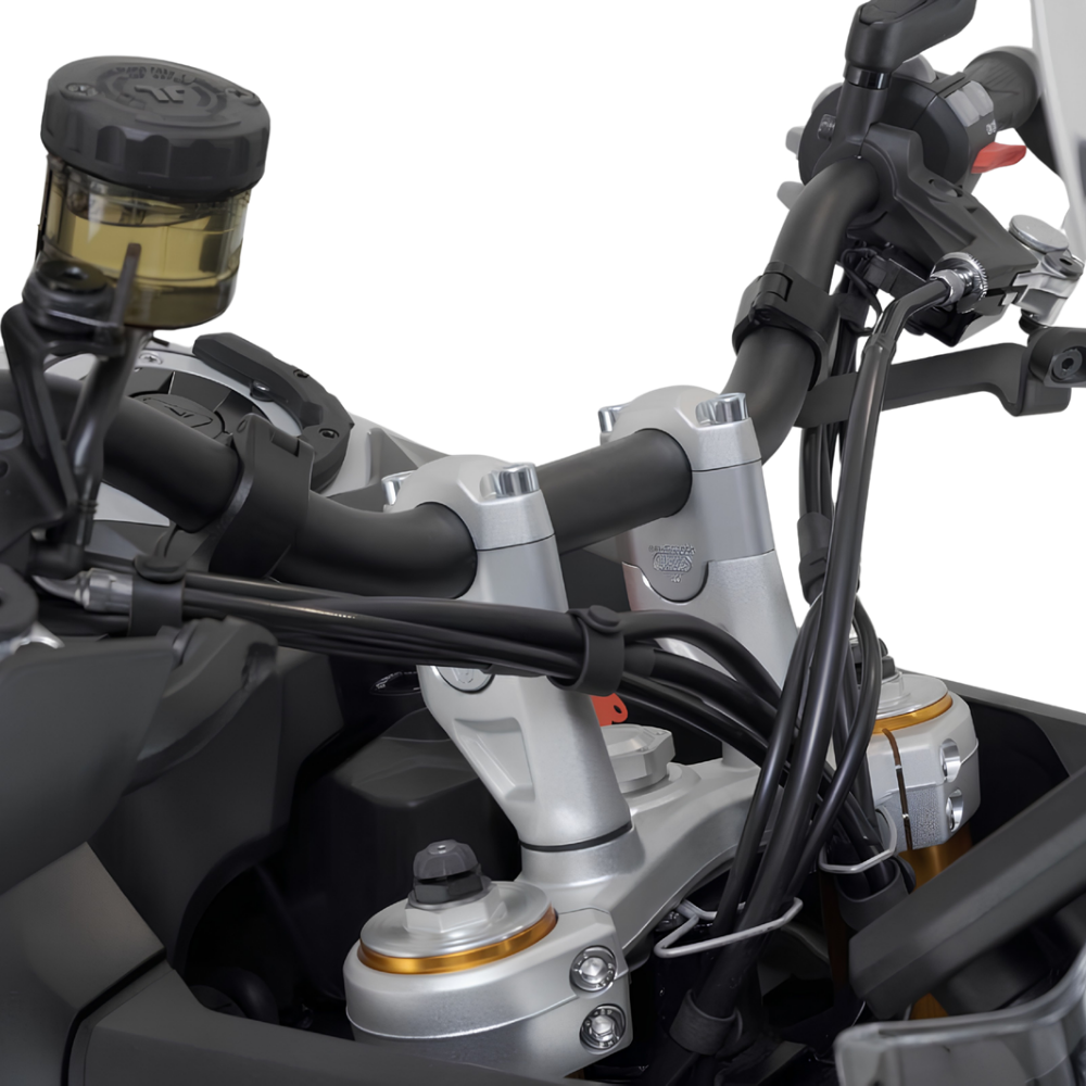 SW-MOTECH silver handlebar risers for Triumph Tiger 900 GT