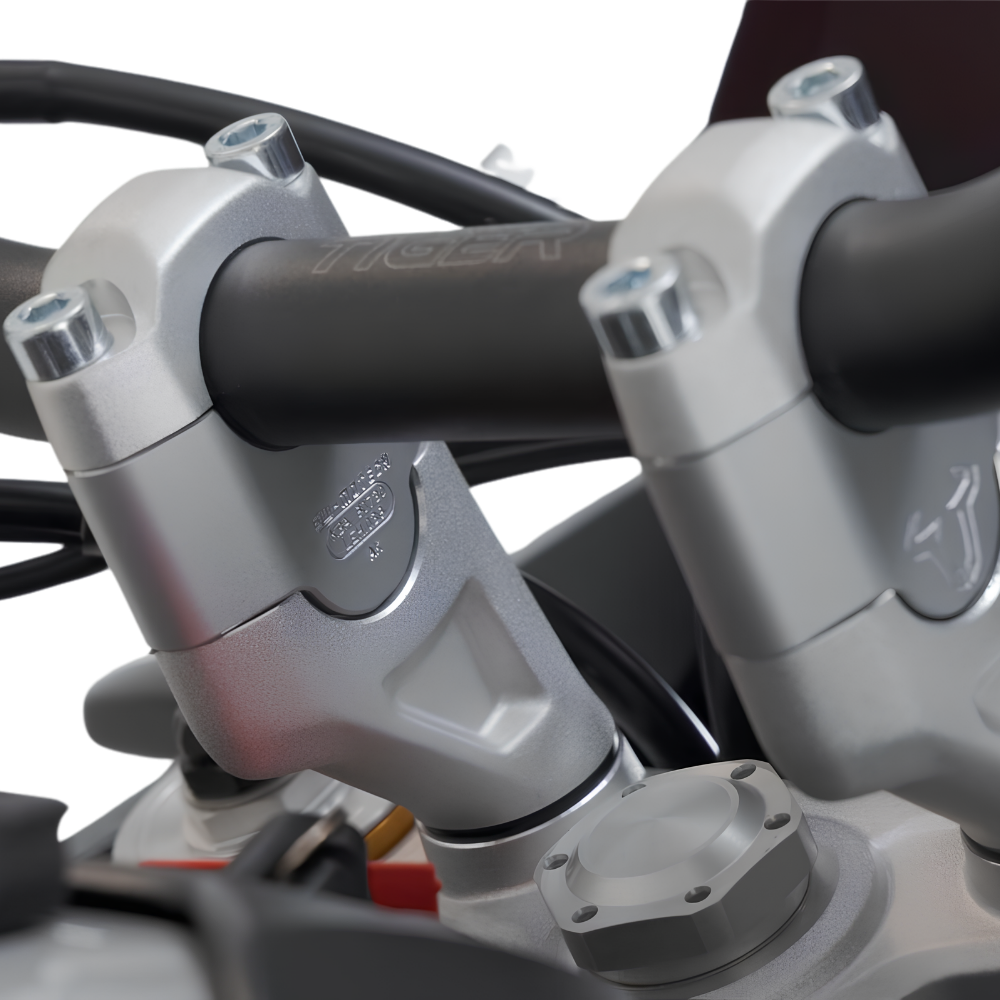 SW-MOTECH silver 30mm handlebar riser kit for Tiger 900