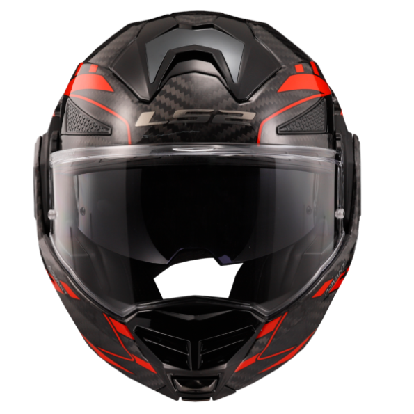 Black and red motorcycle helmet on a white background