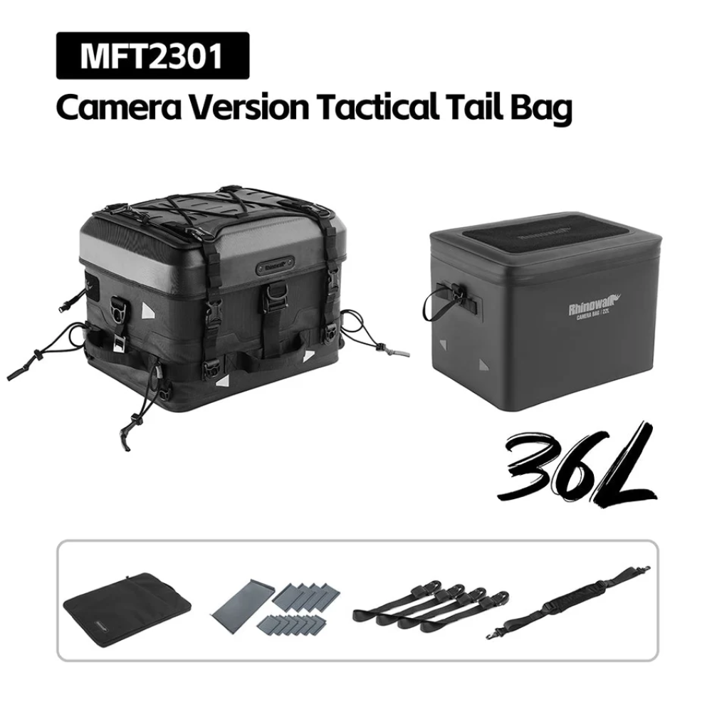 Rhinowalk Fortress Series 36L modular motorcycle tactical tail bag system