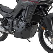 SW-MOTECH Engine Guard fitted to a Honda XL750 Transalp in black powder-coated aluminium