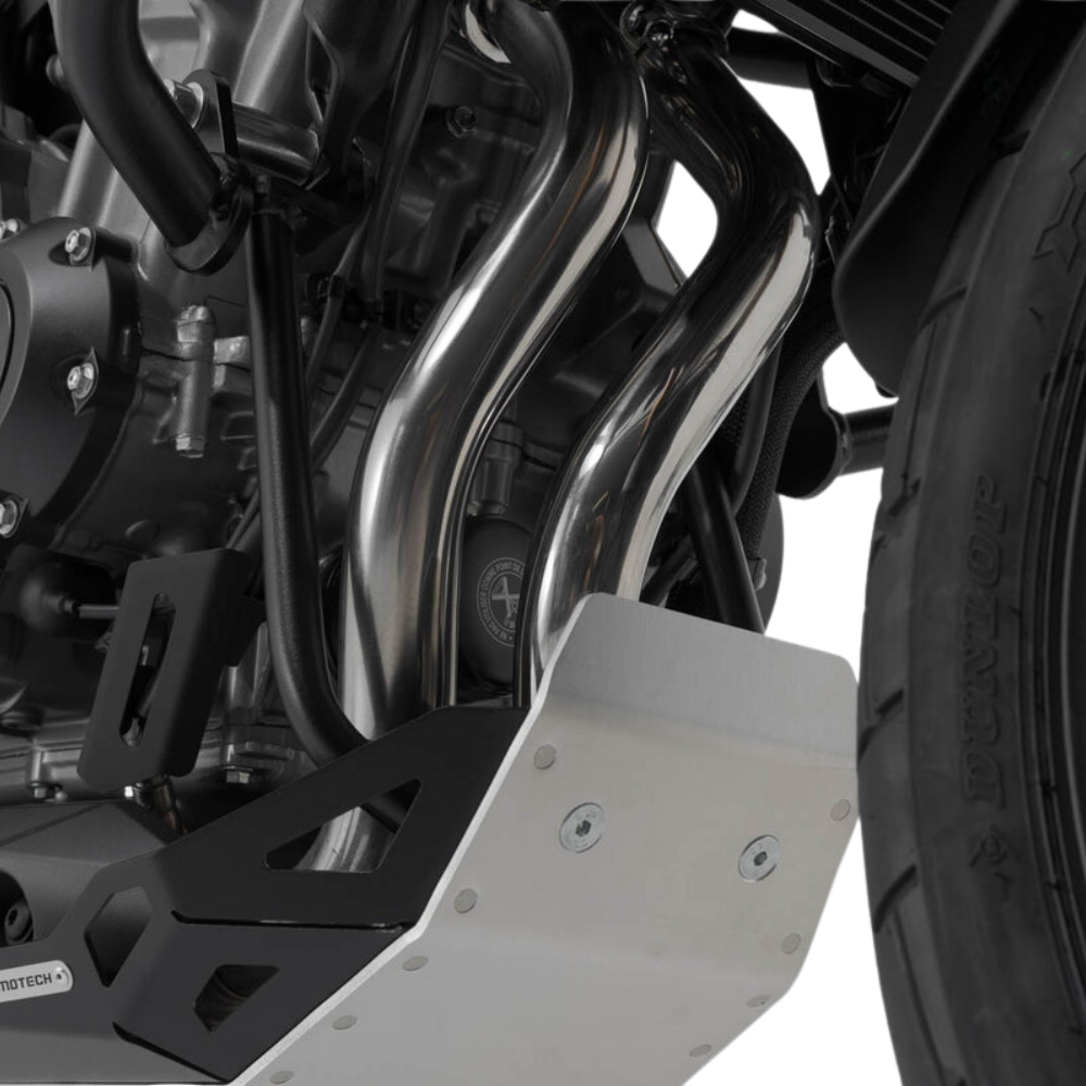 Honda CB500X engine protection with SW-Motech skid plate
