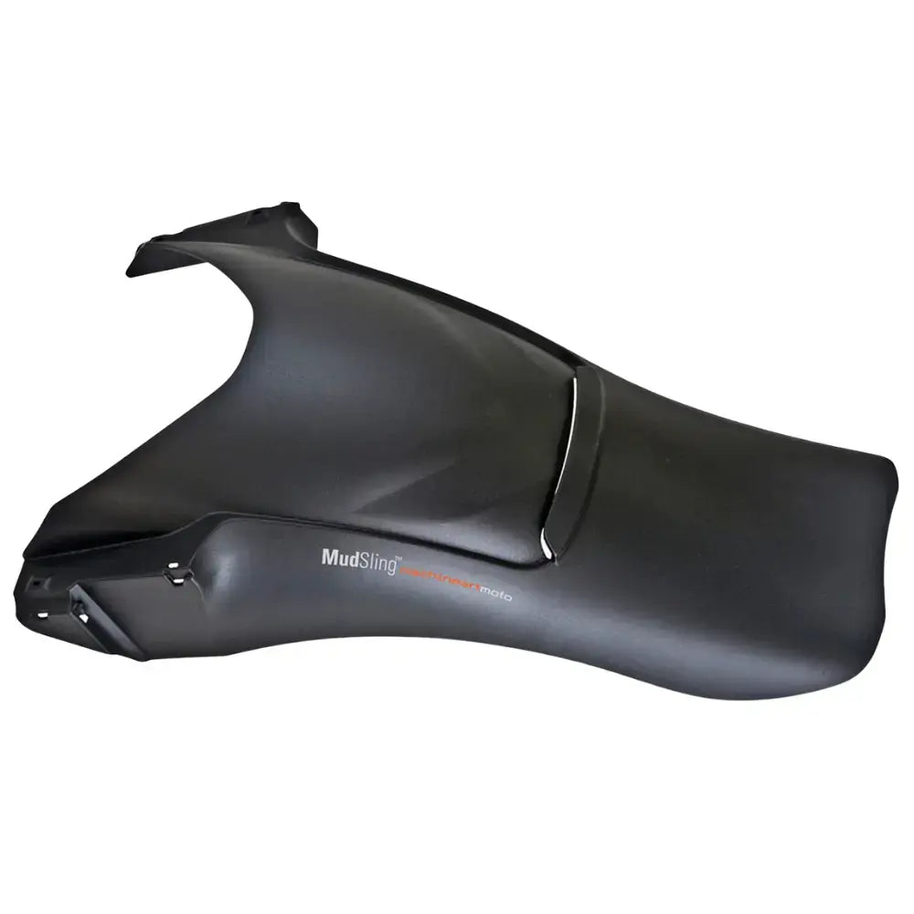 MachineartMoto MudSling R/RS rear guard designed to protect under-seat electronics and reduce mud splash on BMW motorcycles.