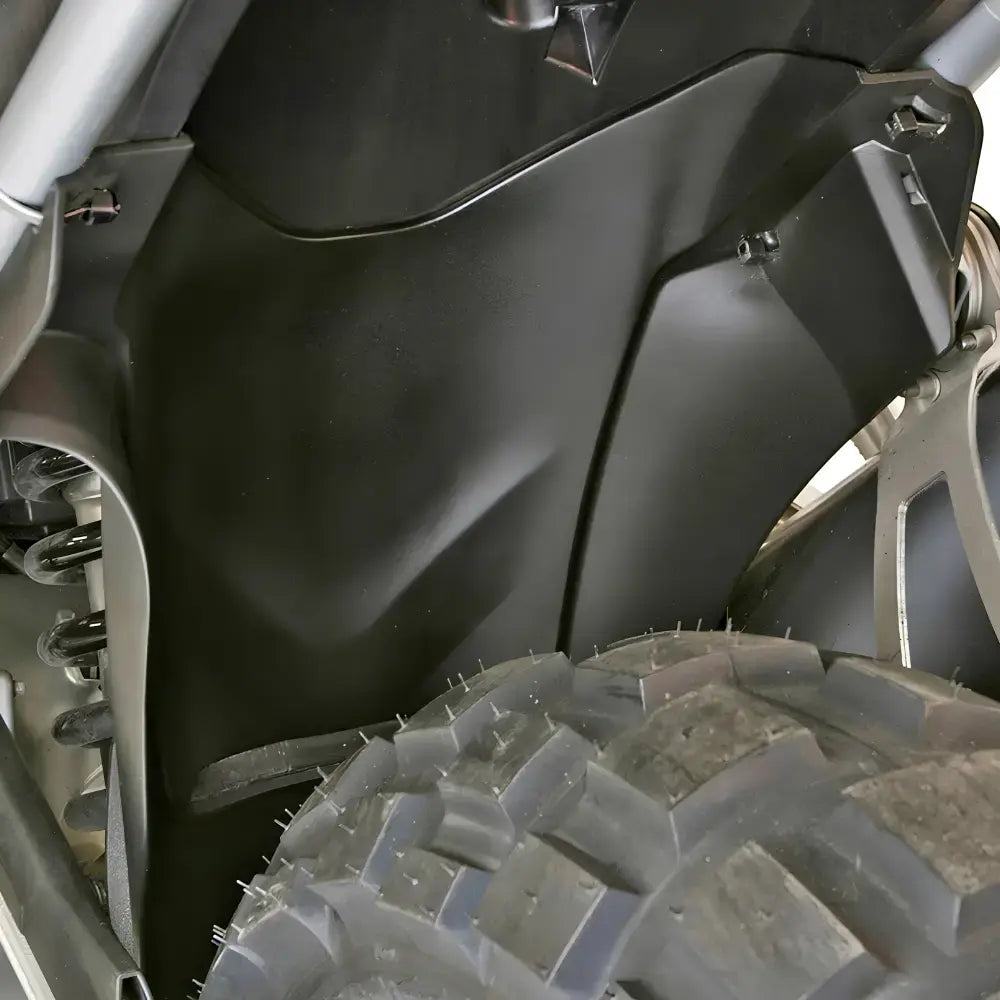 MachineartMoto MudSling R/RS guard protecting the rear shock absorber and Paralever arm from road debris.