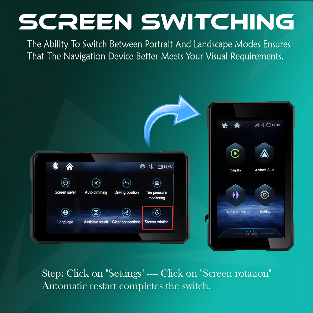 SIMTAC M3 Quick Detachable GPS Navigation System – CarPlay & Android Auto